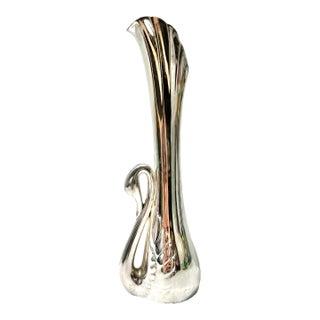 Silverplate Art Deco Swan Bud Vase For Sale