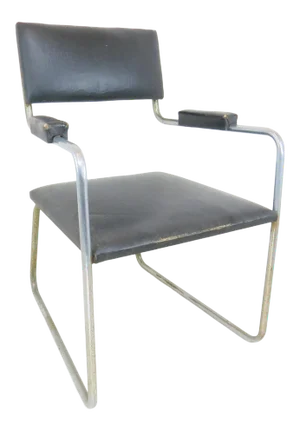 1930s Machine Age Art Deco Chrome Cantilevered Armchair Attributed to Gilbert Rohde