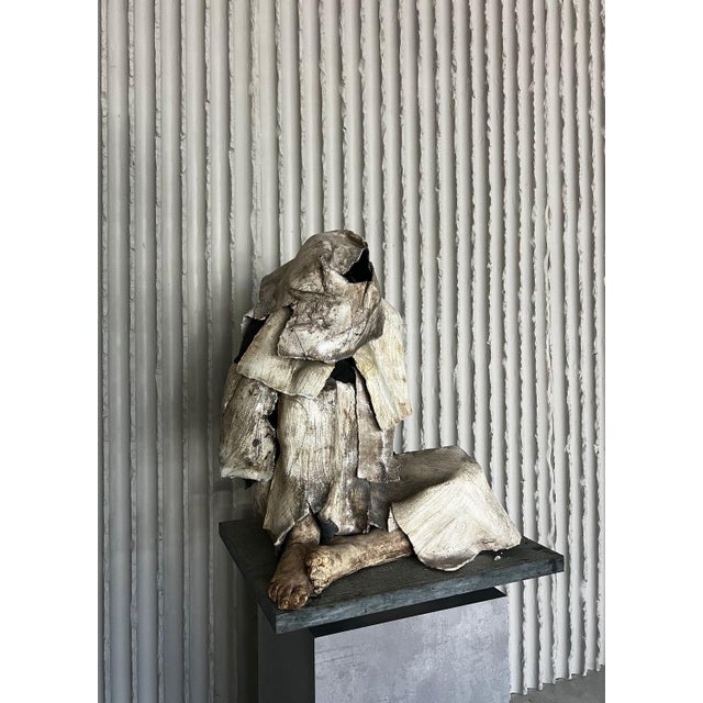 Belgian School Artist, Large Sculpture of Seated Figure, 20th Century, Ceramic For Sale - Image 3 of 18