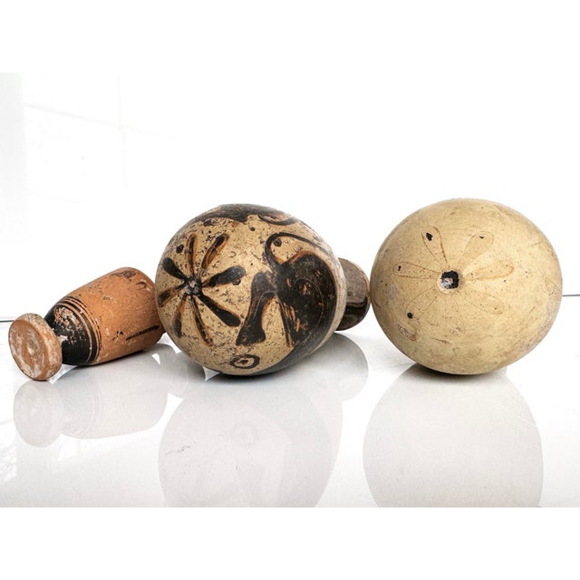 Beige Collection of Grand Tour Corinthian Terracotta Alabastron Perfume Vases For Sale - Image 8 of 8