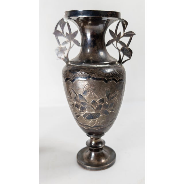 Chinese 20th Century Pair of Chinese Silver Presentation Vases With Inscriptions, Republic Period For Sale - Image 3 of 13
