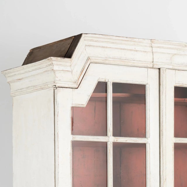 White Painted Pine Cabinet Cupboard, Sweden 1820-40 For Sale - Image 4 of 9