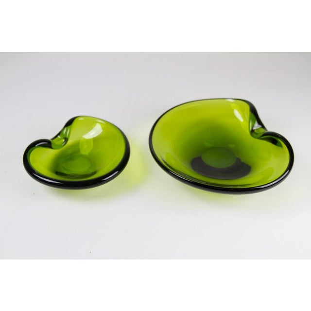 Vintage Danish Maygreen Glass Bowls by Per Lütken for Holmegaard,. 1950s, Set of 2 For Sale - Image 18 of 18