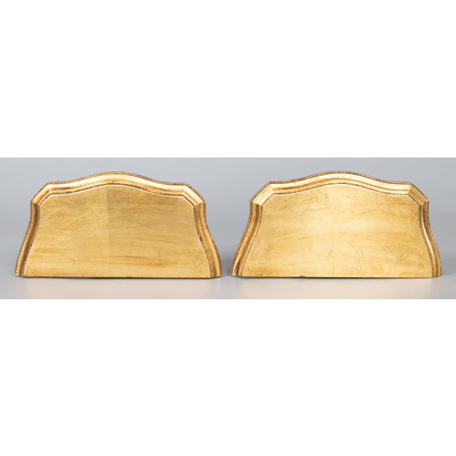 Mid Century Italian Carved Giltwood Wall Brackets Shelves - a Pair For Sale In Houston - Image 6 of 8