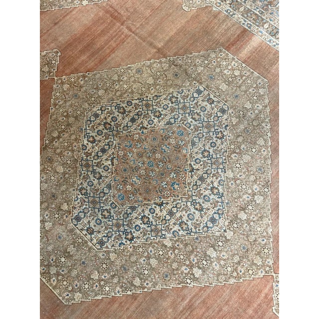Taupe Palatial Antique Persian Hajijalili Tabriz Rug - 12 X 17 For Sale - Image 8 of 12