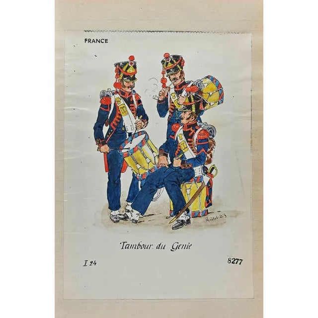 Tambour is an original drawing in ink and watercolor realized by Herbert Knotel in 1930/40s. Good condition except for...