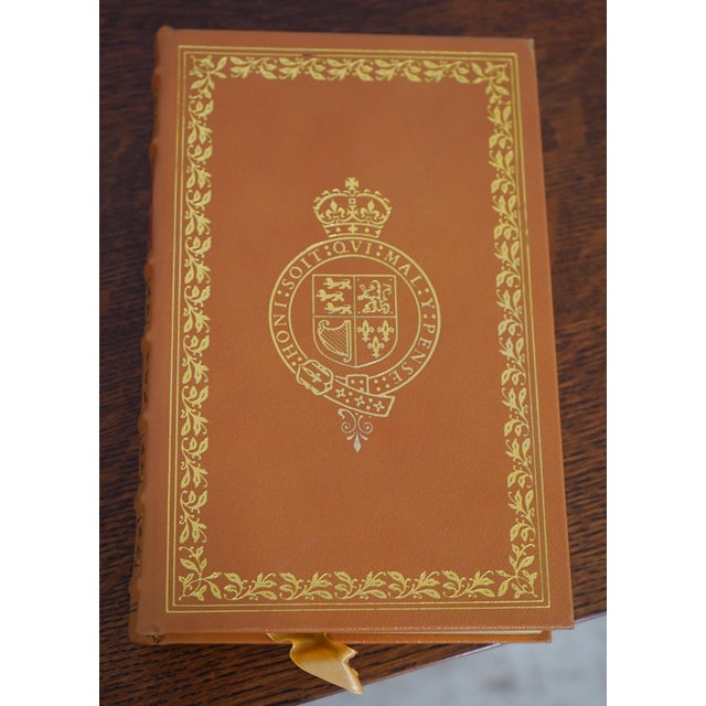 Traditional Set of 10 Gold Embossed Leather Bound Books W/ Gilt Edge by the Eaton Press For Sale - Image 3 of 9