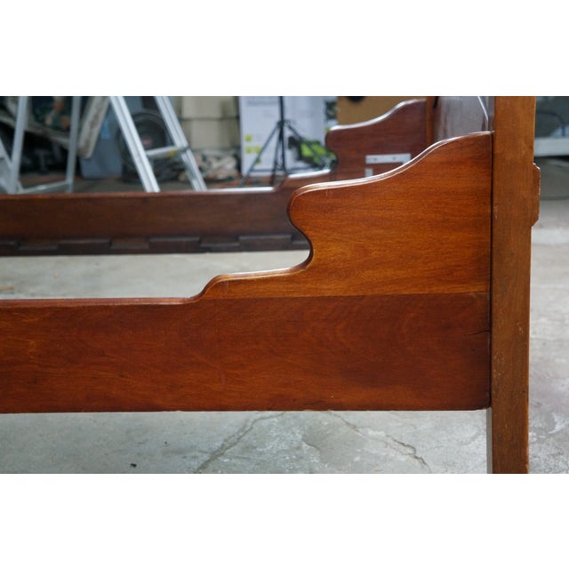 Antique Victorian Eastlake Walnut Burl Spoon Carved Highback Twin Size Bed For Sale - Image 10 of 18