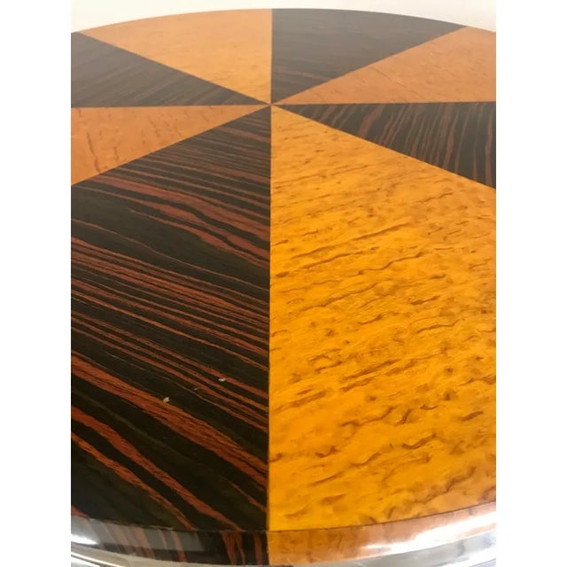 1930s 1930s Art Deco Macassar and Tiger Maple Side Table For Sale - Image 5 of 9