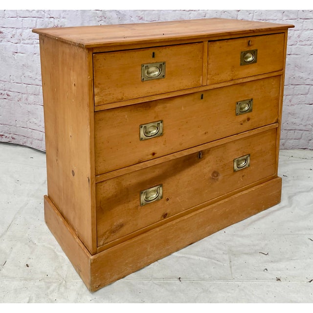 Pine Campaign Chest of Drawers For Sale - Image 10 of 10