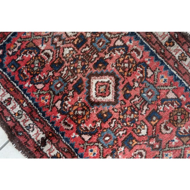 Textile 1970s, Handmade Vintage Persian Hamadan Rug 2' X 2.8' For Sale - Image 7 of 9