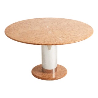 Marble and Chrome Table, Circa 1960s For Sale