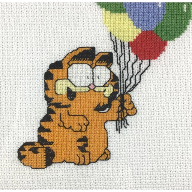 Pop Art Garfield Needlepoint Art Framed Wall Art 1970’ For Sale - Image 3 of 8