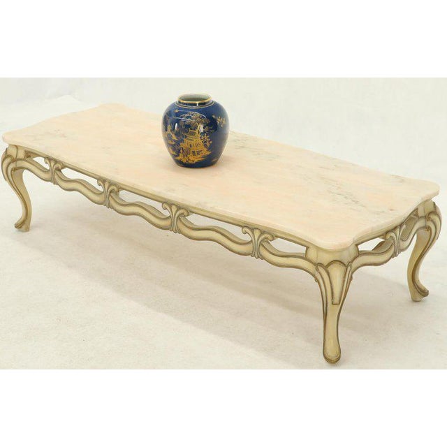 Marble to Pierced Carving Country French Provincial Coffee Table Cabriole Legs Chairish