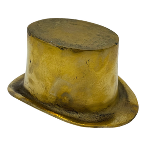 Vintage Novelty Solid Brass Top Hat Statue