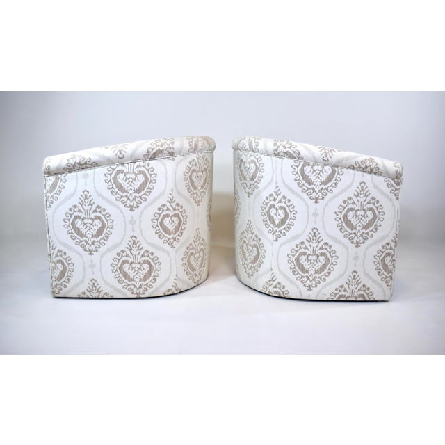 Giorgio Armani 20th Century Modern Tub Club Chairs, Upholstered Pair For Sale - Image 4 of 9