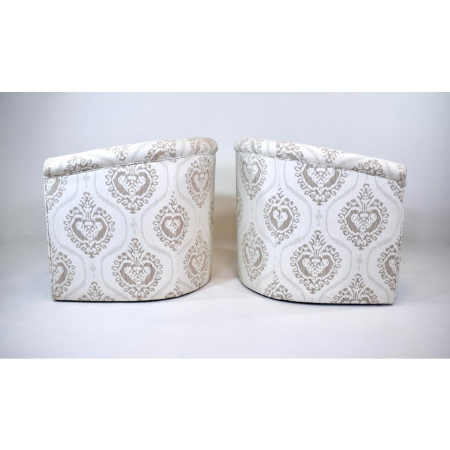 Giorgio Armani Modern Tub Club Chairs, Upholstered Hardwood, Pair For Sale - Image 4 of 9