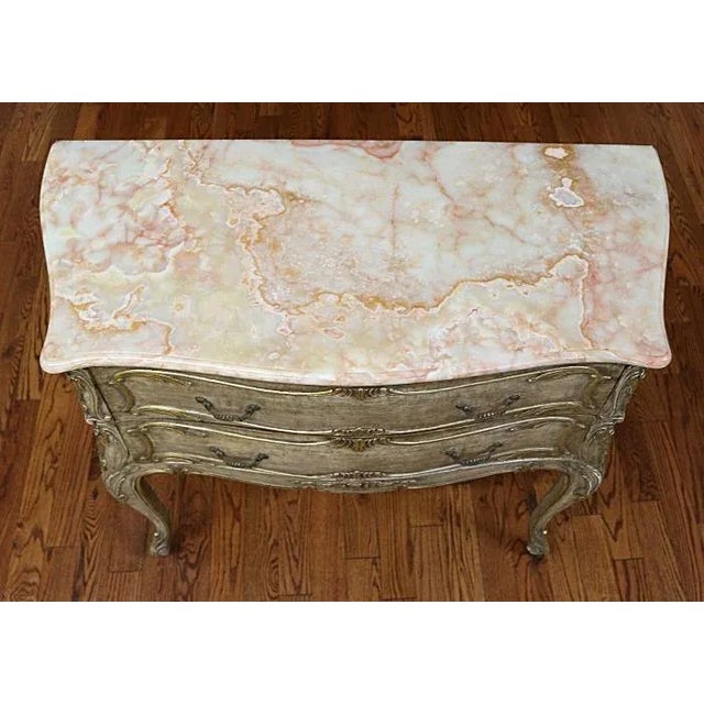 ​Late 20th Century Gray Onyx Top Gustavian Style Chest of Drawers Dresser For Sale - Image 9 of 10