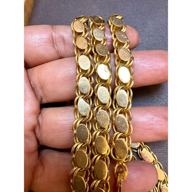 18 Karat Yellow Gold Handmade Chain 76 Inch Unique Opera Length For Sale - Image 14 of 15