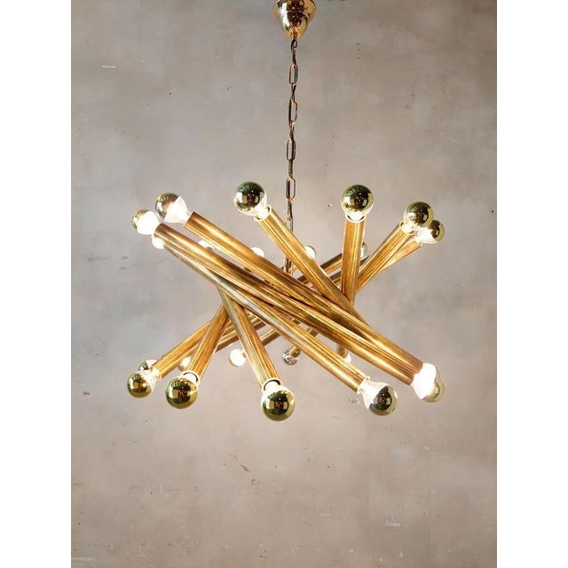 Mid-Century Modern Mid-Century Italian Brass Pendant Lamps attributed to Stilnovo, 1950s, Set of 2 For Sale - Image 3 of 10