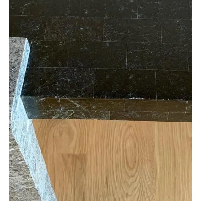 Black Vintage Post Modern Brutalist Anthropomorphic Biomorphic Tessellated Marble Console Table Attributed to Maitland Smith For Sale - Image 8 of 9