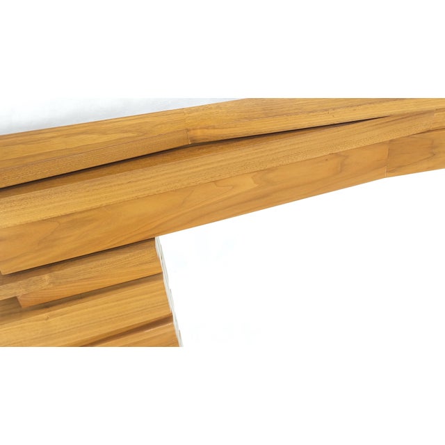 Mid-Century Modern Light Solid Walnut Arts and Crafts Style Mid-Century Modern Wall Mirror For Sale - Image 3 of 12