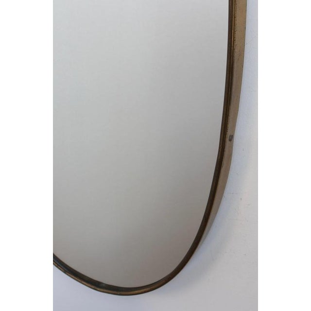 Metal Vintage Italian Wall Mirror with Brass Frame, 1960s For Sale - Image 7 of 16