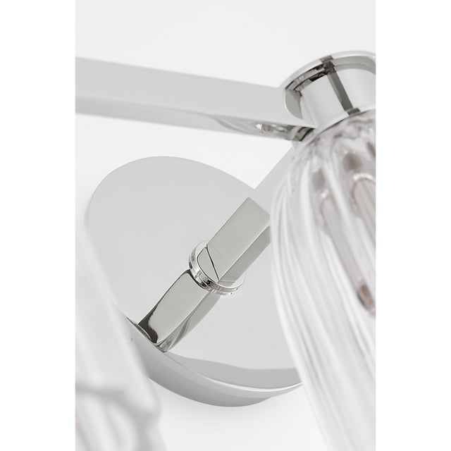 Traditional AERIN for Visual Comfort Signature Asalea Triple Vanity Light in Polished Nickel with Clear Glass For Sale - Image 3 of 8