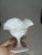 American 1950s Indiana Milk Glass Ruffled Grape and Leaves Small Compote Sundae Dish For Sale - Image 3 of 7