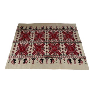 Vintage Hungarian Crosstitch Pillow Cover For Sale