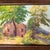 Original 12 x 16 painting on canvas board signed bottom right Overall size with House of Mercer Leather frame is 15.5 x 19.5