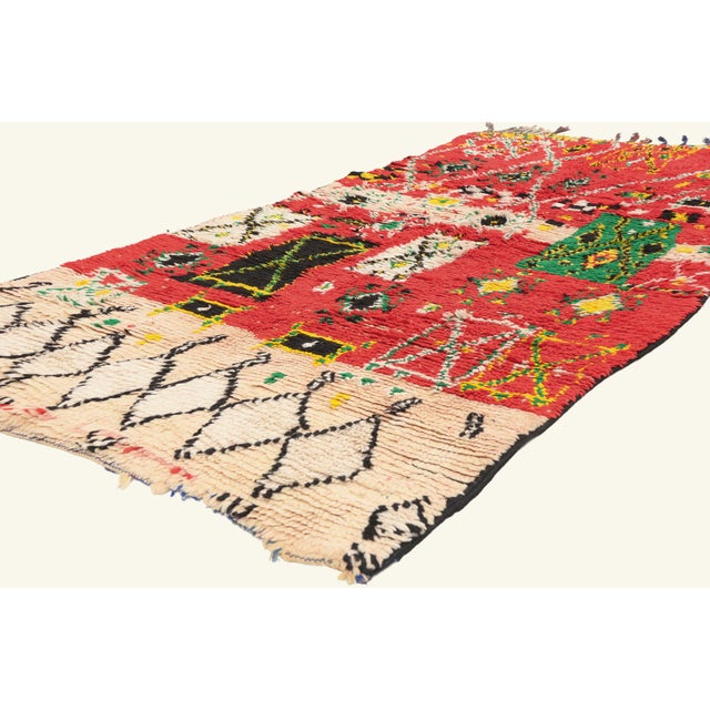 22017 Vintage Boujad Moroccan Rug, 03'08 x 07'07. The Baraka Covenant: A Vintage Boujad Moroccan Masterpiece of Sacred...