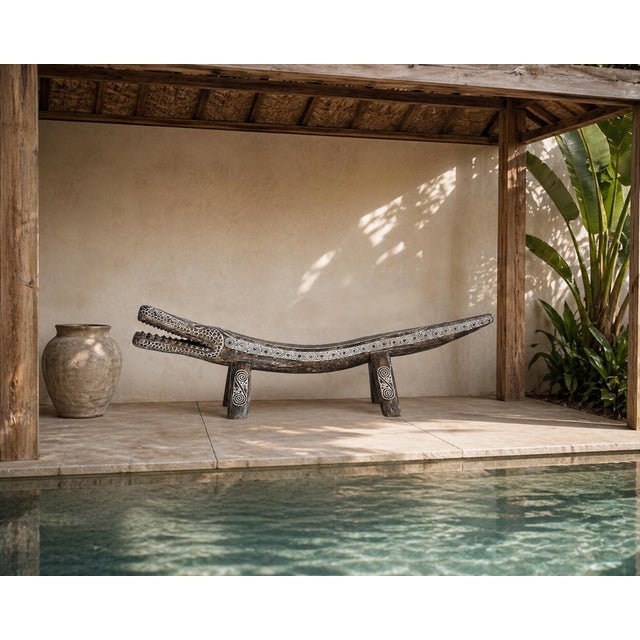 Wood Carved Crocodile Log Bench For Sale In Los Angeles - Image 6 of 6