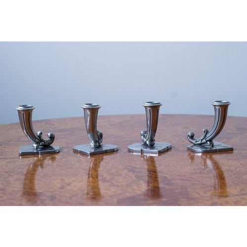 Pewter Candleholders from GAB, 1951, Set of 2 For Sale - Image 3 of 11