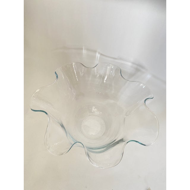 Large Hand Blown Glass Fruit Bowl For Sale - Image 4 of 9