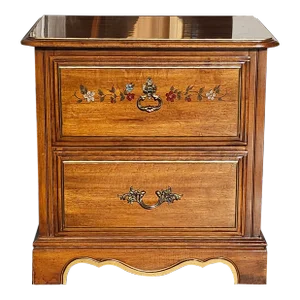 Henry Link Furniture Ornate and Partial Gilt Two Drawer Nightstand