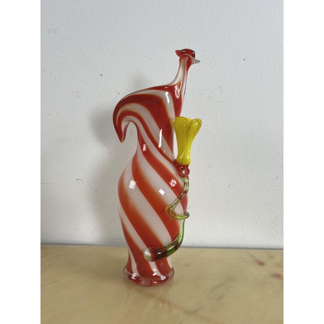 Unique mid-century polychrome Murano glass rooster and flower vase, 1950s Purchased by my great-grandparents in one of the...