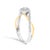 14K Yellow Gold Plated .925 Sterling Silver 1/4 Cttw Diamond Bypass and Halo Promise Ring (I-J Color, I3 Clarity) - Ring Size 6 For Sale - Image 4 of 7