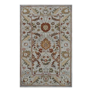 Afghan Wool Sultanabad Master 3x5 Slate, Red, & Green Handmade Area Rug #1143658 For Sale