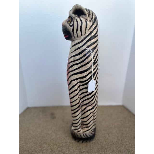 Painted Wooden Cat For Sale - Image 4 of 7