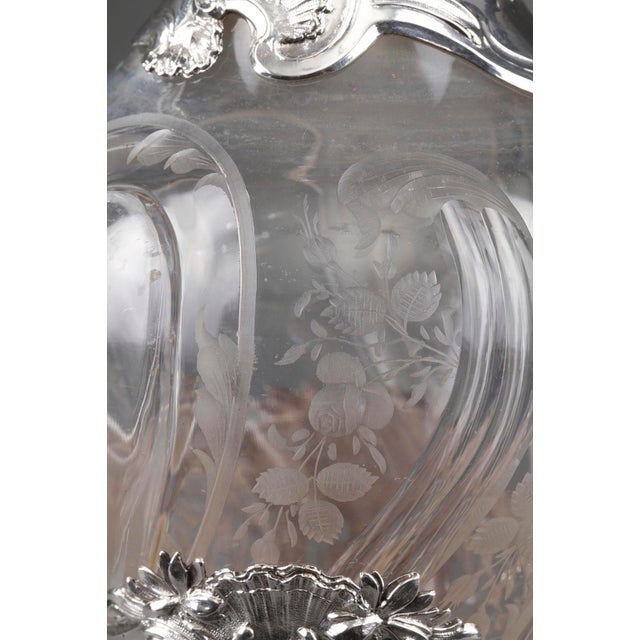 19th Century Silver and Crystal Ewers by Master Silversmith Ernie, 1880, Set of 2 For Sale - Image 10 of 18