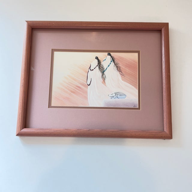 This artwork is titled "Songs in the Wind" and "The Proposal" by the late Cherokee artist William "Bill" Rabbit. A self-...