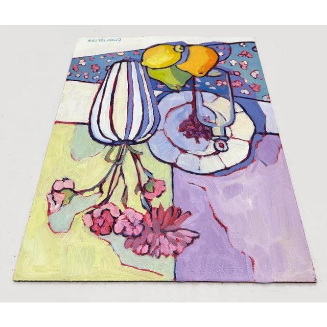 2020s "Signs of Spring" Original Fauvist Floral Still Life Oil Painting by Catherine Martzloff For Sale - Image 5 of 8