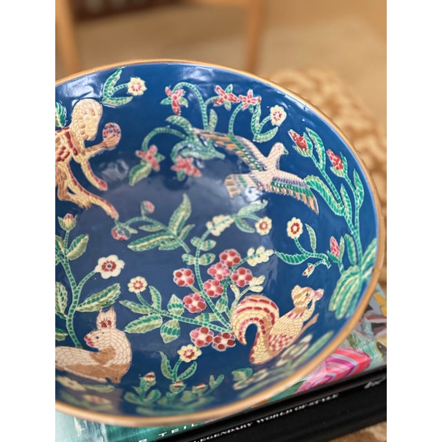 Late 20th Century Vintage Decorative Bowl With Animals by Andrea by Sadek For Sale - Image 5 of 8