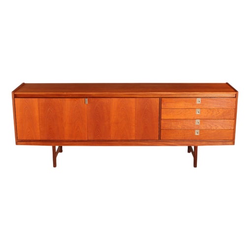 Mid-Century Teak Sideboard with Brushed Steel Handles by Robert Heritage for Archie Shine, 1960s For Sale