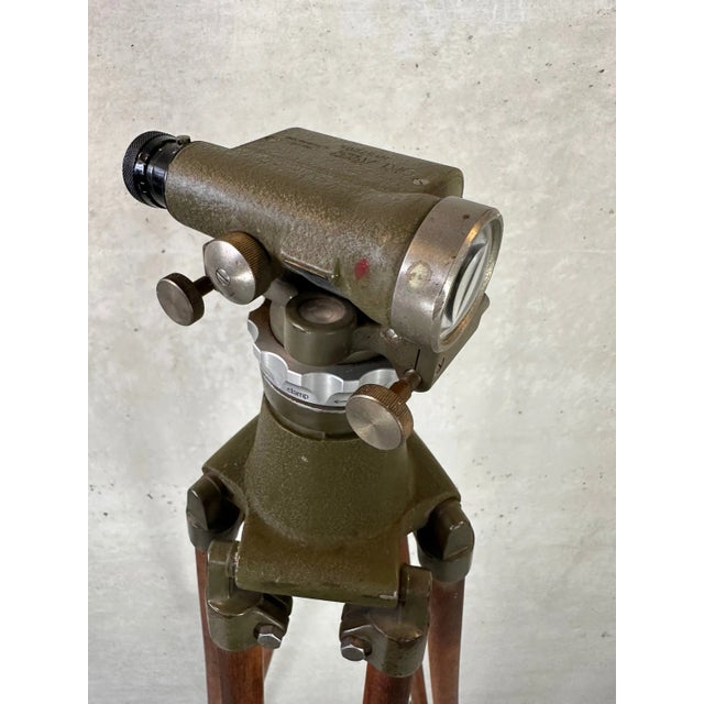 Vintage Measuring Instrument on Wooden Tripod For Sale - Image 6 of 13