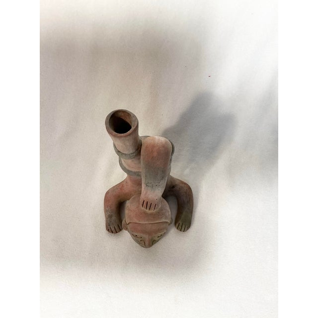 Pre Columbian Aztec Pottery Amerca Style Headstand Figure Vase 10" X 7" X 7" For Sale In Greenville, SC - Image 6 of 12