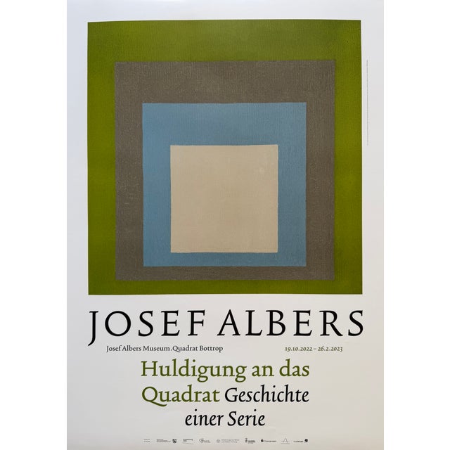 Beautiful original exhibition poster from 2022 featuring Josef Albers’ iconic artwork Study for Homage to the Square:...