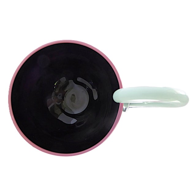 Glass Delicate Memphis Era Pinkwater Glass Studio Blown Glass Bowl With Handle - New York 1988. For Sale - Image 7 of 11