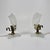 Small Italian Frosted Engraved Glass Bedside Lamps, 1940s, Set of 2, in Very Good conditions. Designed 1920 to 1949...